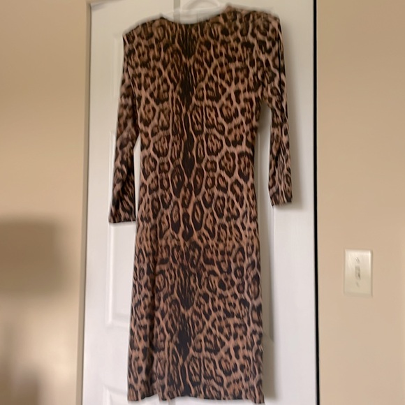 Anne Klein leopard print wrap dress. Ties at the side. Size 8. Never worn. - Picture 2 of 5